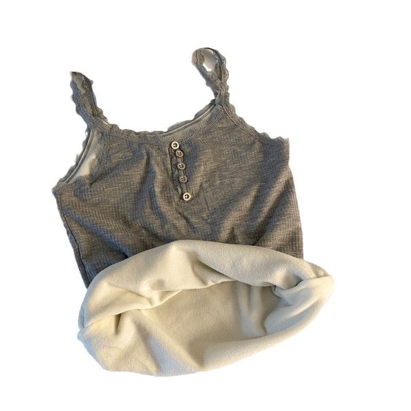 秋冬蕾丝吊带保暖加绒加厚内搭外穿美背纽扣背心修身无痕打底衫女,女士内衣/男士内衣/家居服,保暖背心,淘宝优惠券,粉丝福利购,淘宝优惠卷