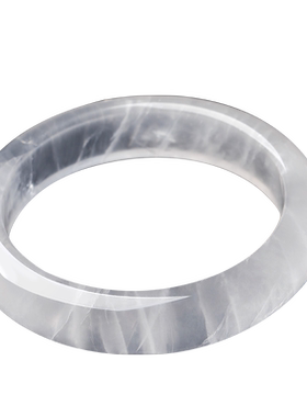 白幽灵水晶圆条生日礼物大气手镯