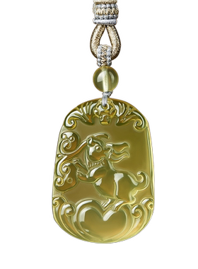 男女黄水晶白水晶十二生肖项链