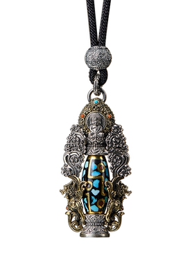 S925银铜九眼天珠吊坠项链