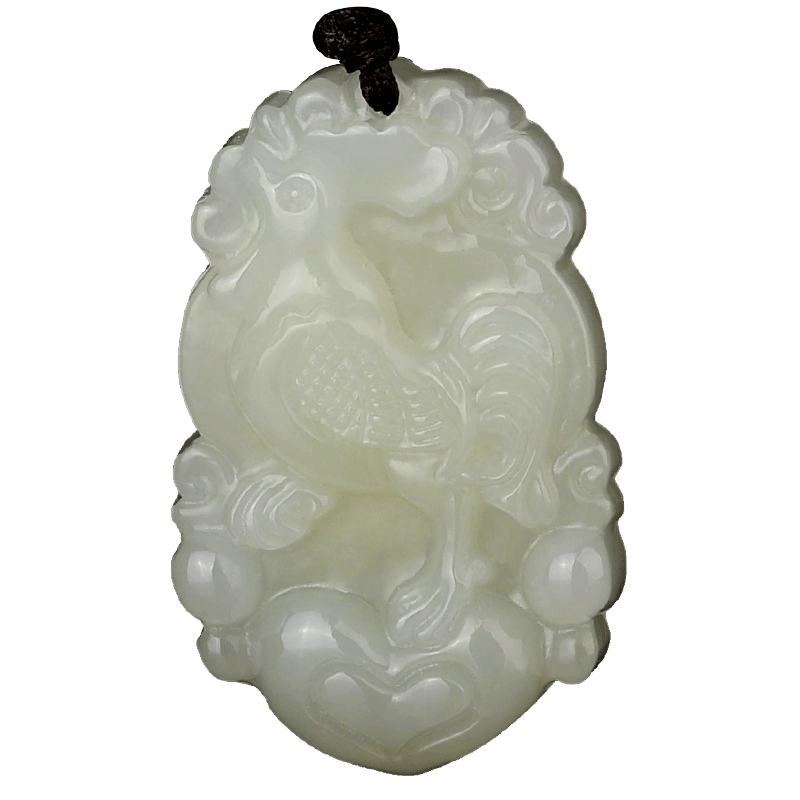 和田玉生肖鸡的酉鸡鸣晓吊坠玉鸡吉祥物鸡型鸡形饰物吉福添寿饰品