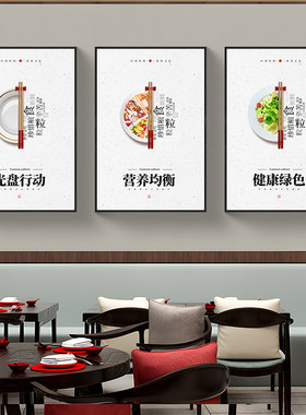 食堂文化挂画餐厅光盘行动标语
