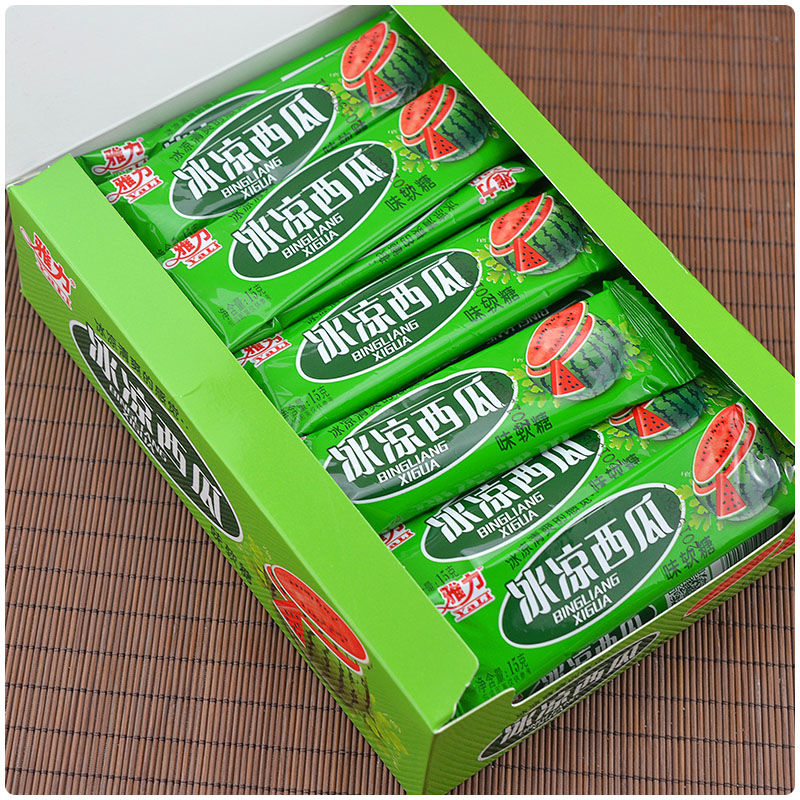 办公室休闲解馋零食小吃冰凉西瓜风味软糖8090后儿时怀旧拉丝糖果