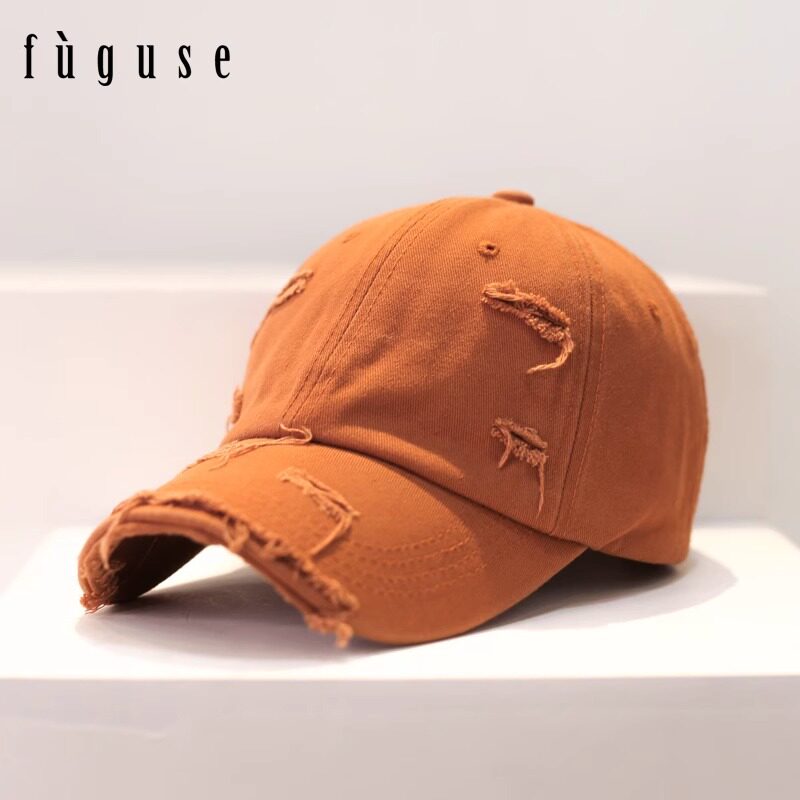 复古个性做旧破洞棒球帽男ins帽子