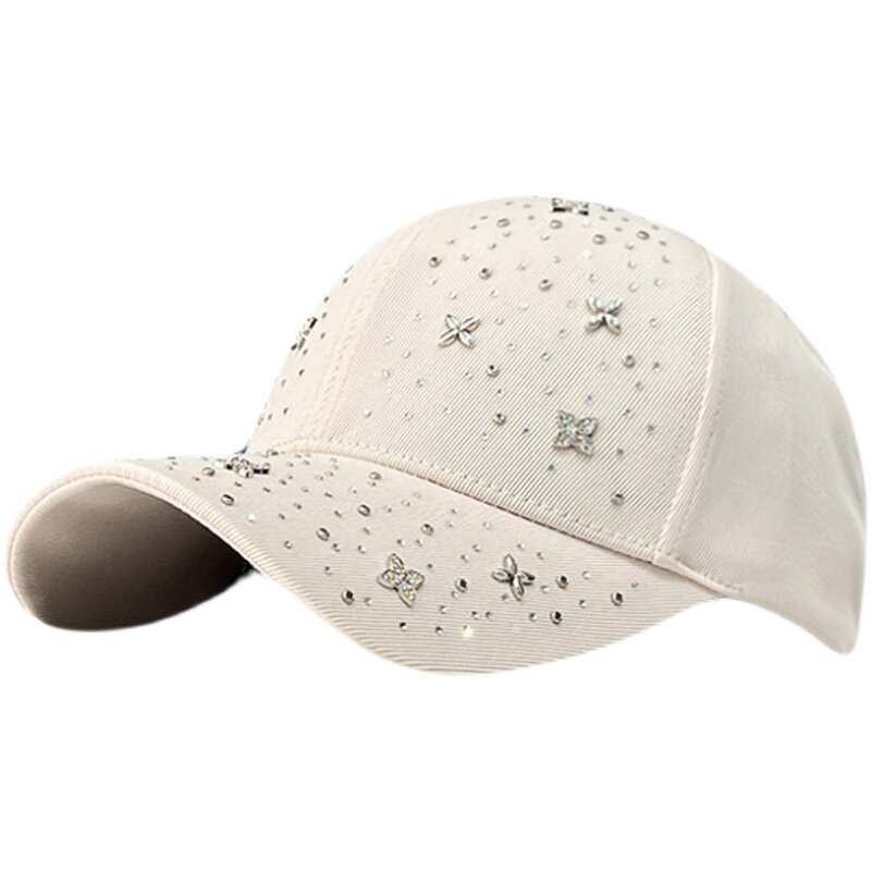 HONG KONG PURCHASING STARRY DIAMOND BASEBALL HAT WOMENS KOREAN VERSION OF THE STAR BRIGHT DIAMOND SPRING AND SUMMER CURVED BRIM SHADE CAP