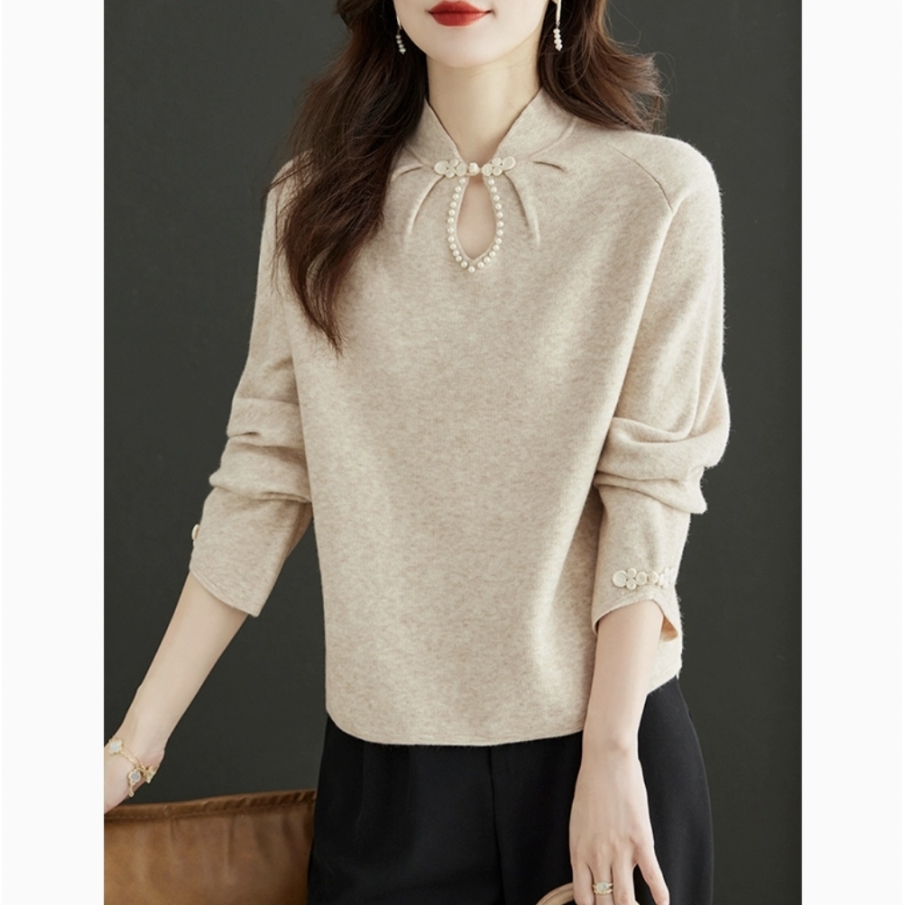 秋冬新款新中式国风打底针织衫