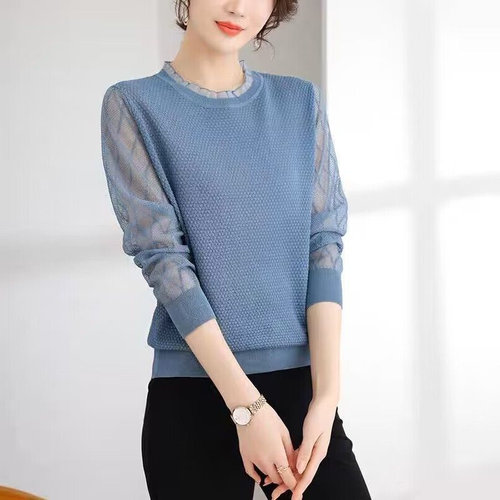 清仓捡漏大牌上衣蕾丝长袖t恤