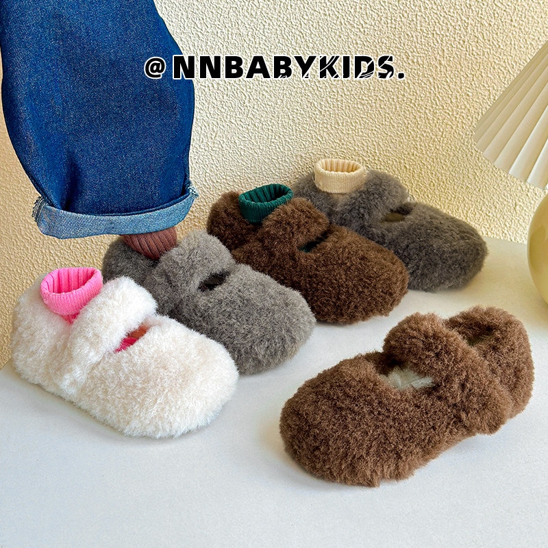 韩版儿童毛毛鞋外穿秋冬男女童棉鞋加绒豆豆鞋软底宝宝二棉室内鞋,童鞋/婴儿鞋/亲子鞋,棉鞋,淘宝优惠券,粉丝福利购,淘宝优惠卷