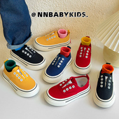 儿童帆布鞋 幼儿园室内鞋 春秋新款 一脚蹬懒人鞋 男女童低帮板鞋 韩版