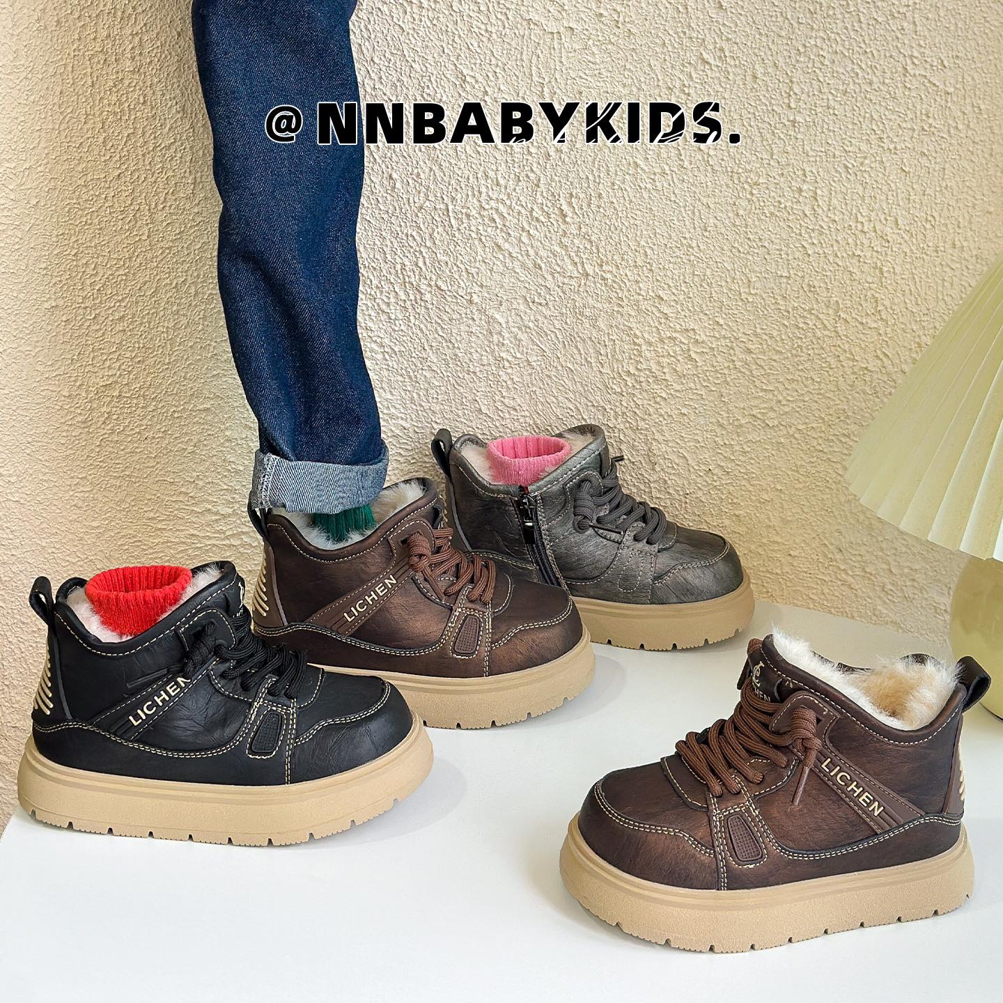 儿童厚底棉鞋保暖中大童面包靴