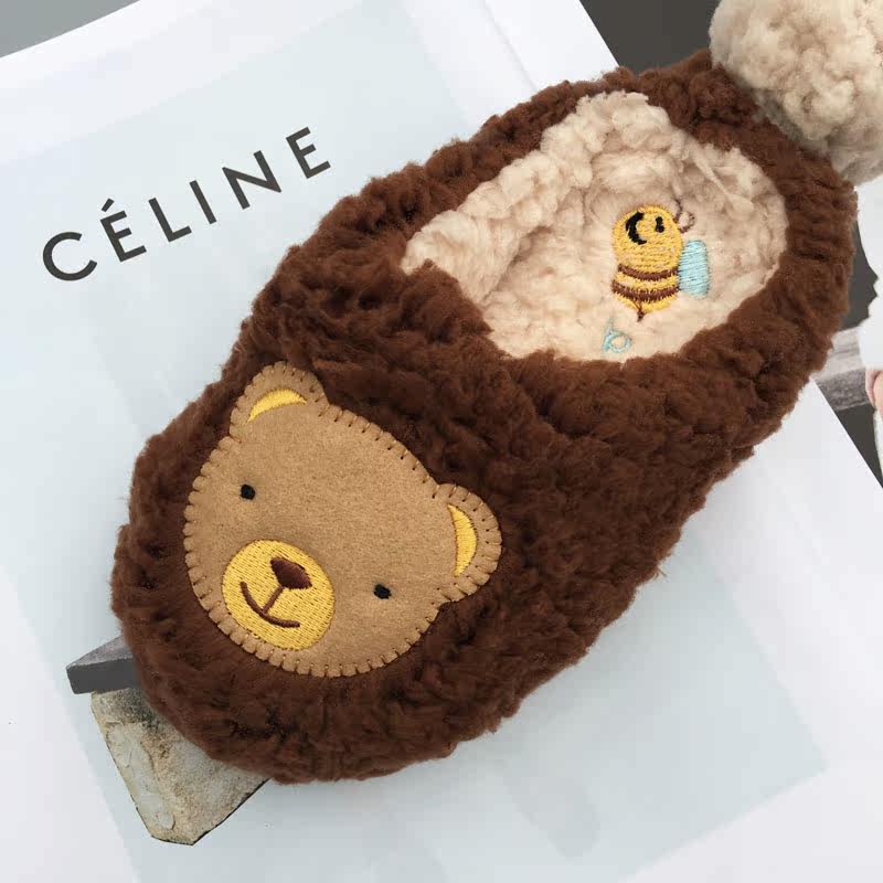 Pantoufles enfants en suède pour hiver - semelle tendon - Ref 1014210 Image 5