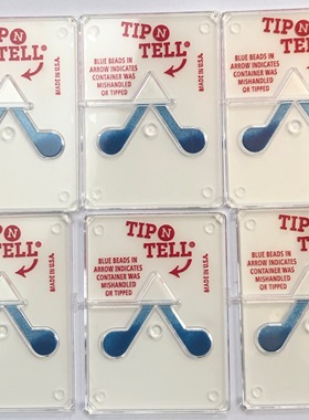 进口原装TIP N TELL白色透明人字形防倾斜标签货运监测指示器包邮