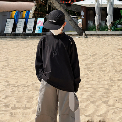 儿童长袖T恤男童速干衣2026新春装胖宝宝户外运动服中大童打底衫