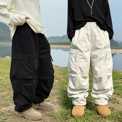 男童加绒工装裤2025冬季中大童儿童加厚户外裤子胖宝宝山系休闲裤