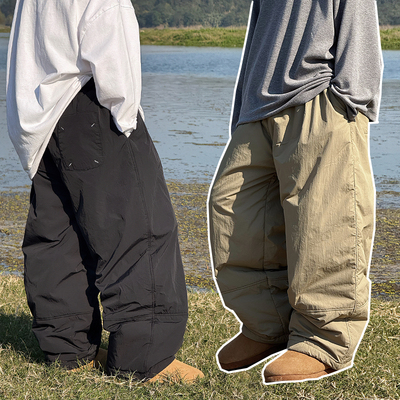 男童棉裤儿童山系加厚裤子束脚裤秋冬季2025新款胖宝宝户外休闲裤