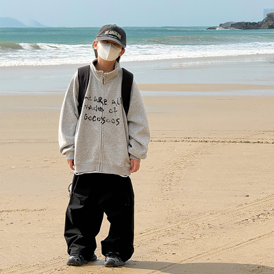 儿童春装外套胖宝宝卫衣开衫2026新春秋季中大童夹克男童运动上衣