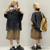 t恤夏装 2025新款 儿童夏季 男童短袖 纯棉半袖 男孩中大童潮牌上衣薄