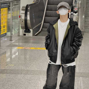 男童外套春秋款2025新款儿童皮衣痞帅洋气夹克上衣小男孩秋季童装