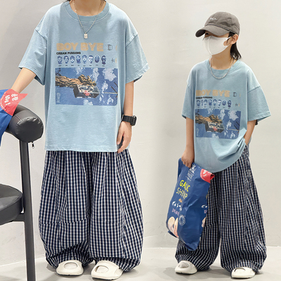 （断码浮力）男童短袖T恤夏季新款儿童纯棉卡通上衣男孩痞帅宽松