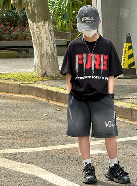 男童t恤夏装童装2026夏季新款胖宝宝宽松上衣韩版印花潮t儿童短袖