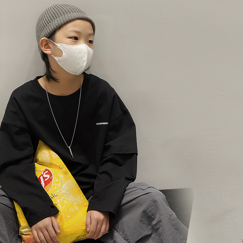 男童纯棉长袖T恤打底衫秋装春秋款儿童衣服宝宝假两件上衣潮痞帅t