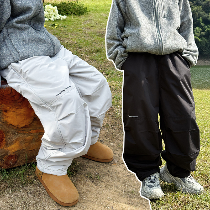 男童加绒工装裤2025秋款冬新款儿童山系户外裤子小胖子冬季束脚裤