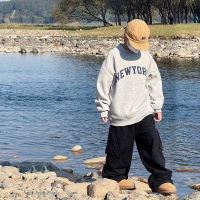 儿童加绒圆领卫衣2025新款冬季休闲上衣胖宝宝加厚外出服男童冬装