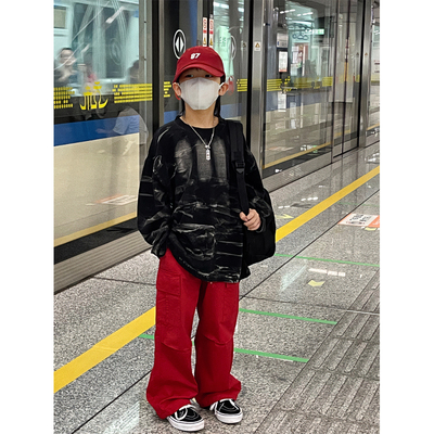 奶油布丁男童秋季宽松长袖上衣