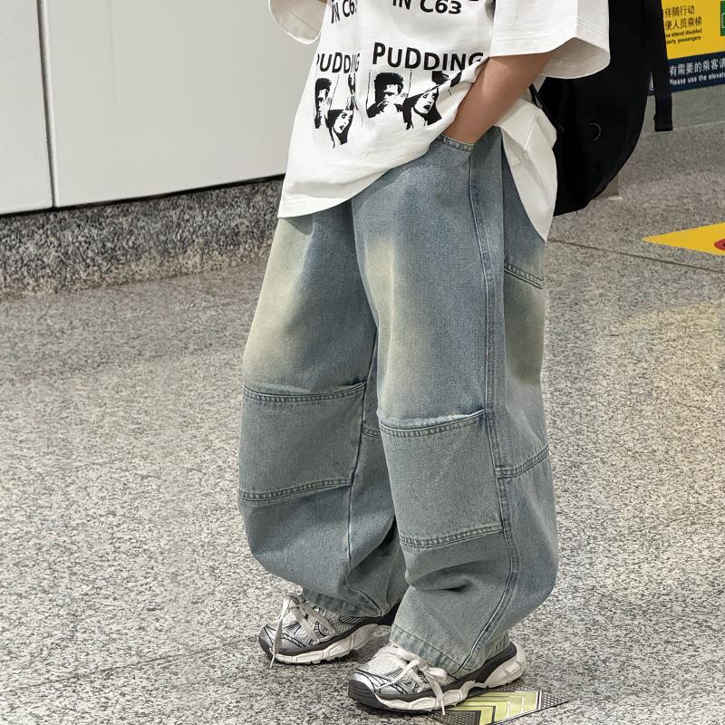 奶油布丁男童阔腿休闲牛仔裤