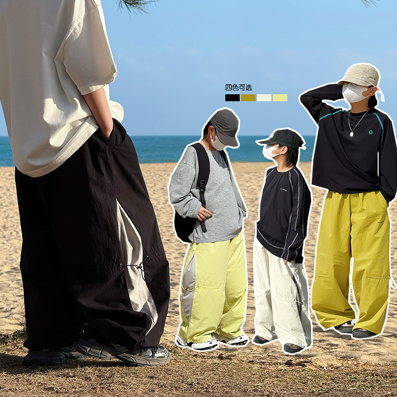 男童工装休闲裤儿童裤子胖宝宝春秋款2026新款中大童日系宽松长裤