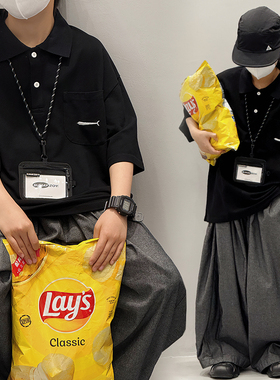 男童短袖T恤儿童Polo衫黑色上衣夏季薄款小男孩半袖夏装2025新款