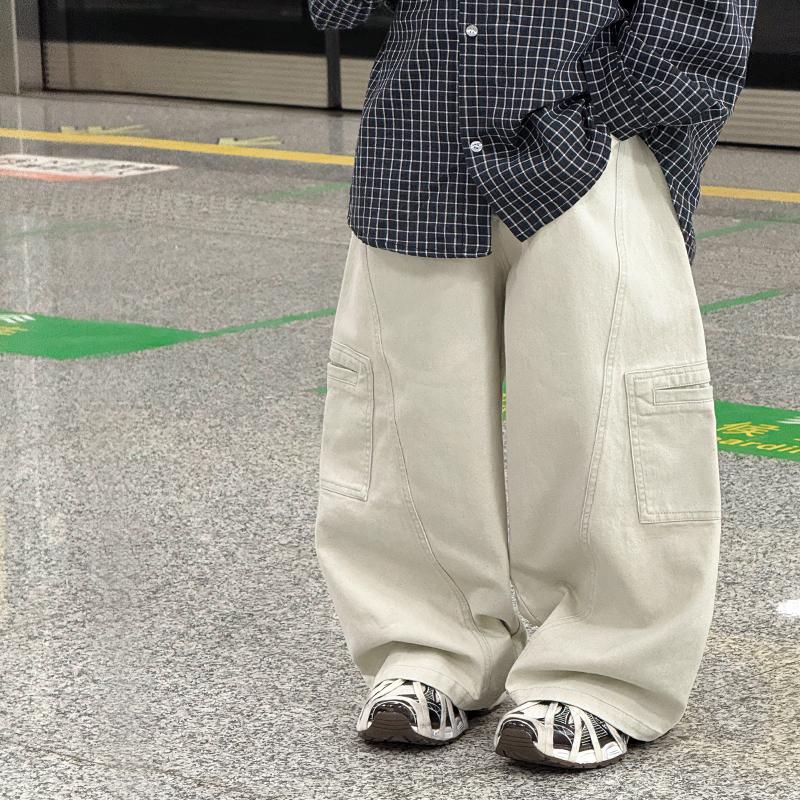 男童春秋工装裤奶油布丁