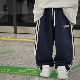 童装儿童运动卫裤男童春秋纯棉宽松直筒男孩裤子潮牌休闲长裤韩版