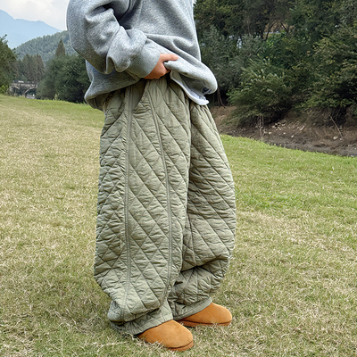 男童加棉裤子冬季2025新款儿童工装裤小胖子阔腿裤秋冬棉裤防风裤