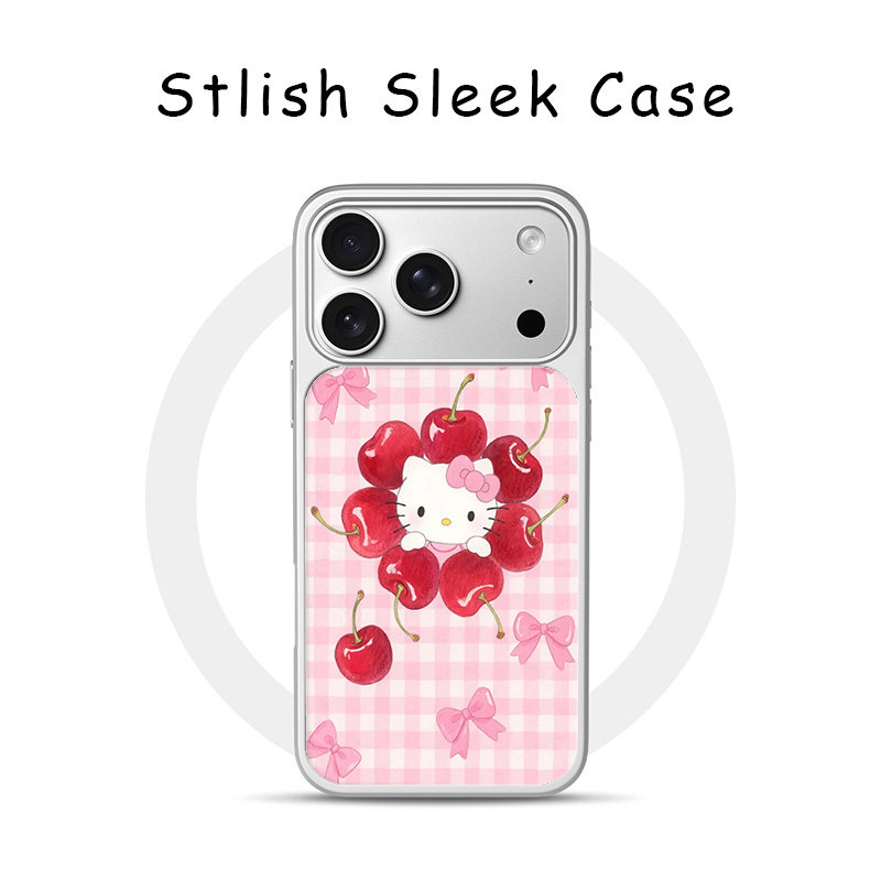 [Magsafe磁吸]可爱粉樱桃KT猫适用苹果17Promax电镀银手机壳16Promax小众高级感不撞壳电镀银亚克力软边璃,3C数码配件,手机保护套/壳,淘宝优惠券,粉丝福利购,淘宝优惠卷