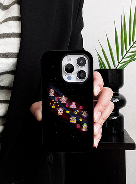 [Magsafe磁吸]黑色发财神爷适用苹果16Promax磁吸二合一手机壳15Promax潮牌14Pro菲林磨砂13小众12高级感11软