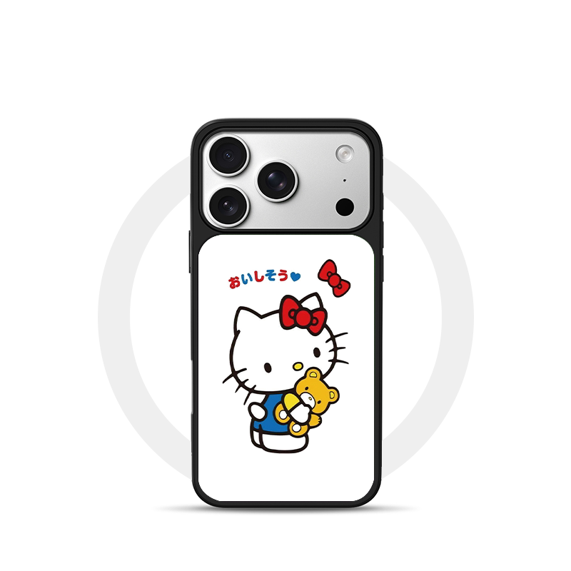 抱熊KT猫适用苹果18promax磁吸手机壳潮牌iPhone17promax新款亚克力软边16个性小米17不撞壳肤感玻璃黑边18