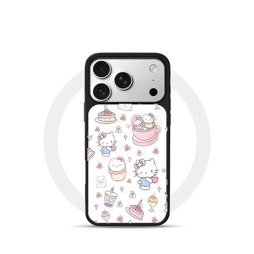 蛋糕杯子kt猫适用苹果18promax磁吸手机壳潮牌iPhone17promax电镀银新款亚克力软边16个性小米17不撞壳肤感玻