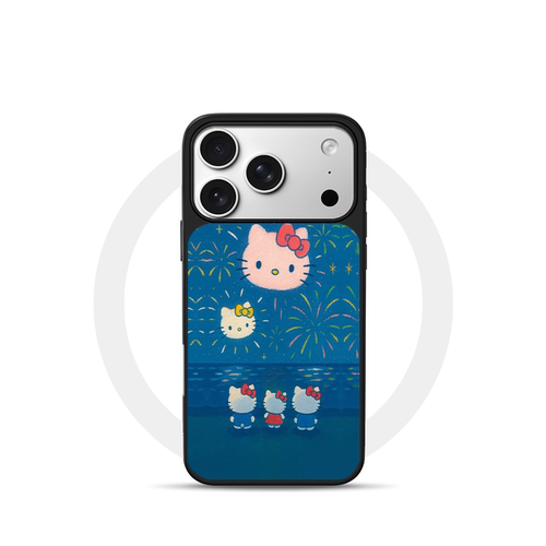 烟花KT猫LL适用苹果18promax磁吸手机壳潮牌iPhone17promax电镀银新款亚克力软边16个性小米17不撞壳肤感玻璃