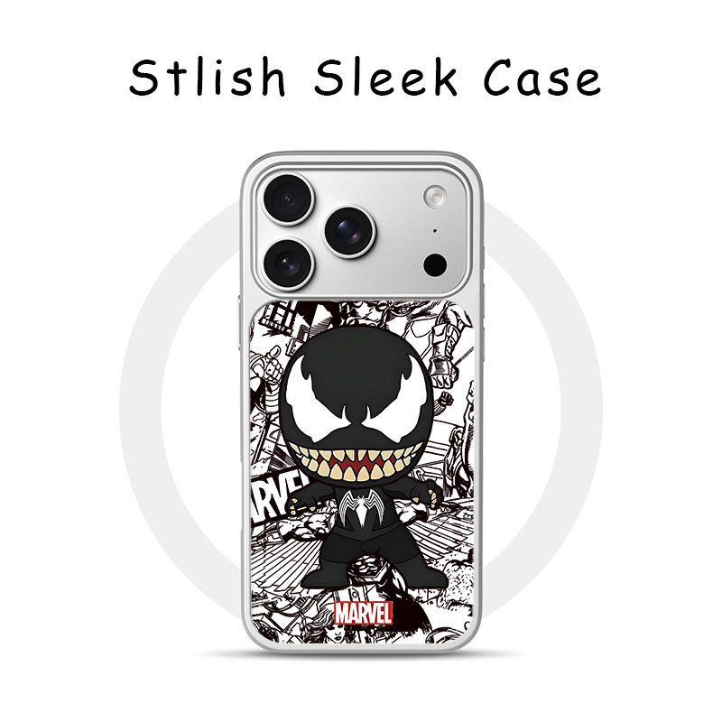 [Magsafe磁吸]动漫毒液适用苹果17Promax手机壳16Promax高级感电镀银亚克力15肤感玻璃潮牌可爱新款14