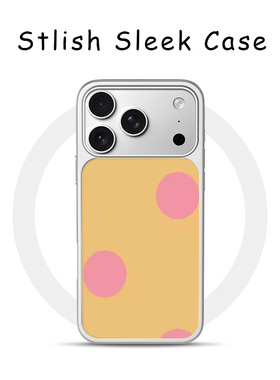 [Magsafe磁吸]可爱黄色粉波点适用苹果17Promax磁吸手机壳16Promax小众高级感15不撞款新款电镀亚克力软边