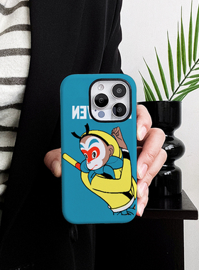 新款蓝色悟空适用苹果16Promax潮牌二合一手机壳15Promax小众磨砂14小众高级感软壳xsmax防摔78plus