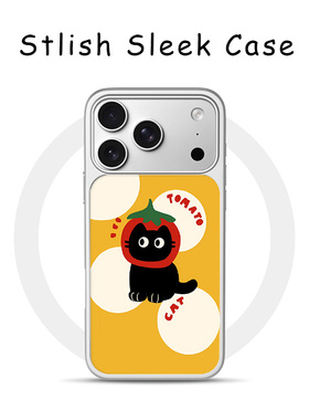 [Magsafe磁吸]可爱黄色番茄小猫适用苹果17Promax手机壳16Promax小众高级感电镀银亚克力15肤感玻璃新款软边1