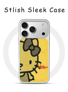 [Magsafe磁吸]可爱黄色猫适用苹果17Promax手机壳16Promax小众高级感电镀银亚克力15肤感玻璃新款软边17pro