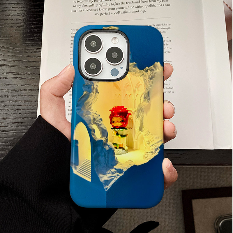 卡通动漫蓝色涂鸦小野适用苹果16Promax二合一手机壳15Promax潮牌iPhone14Pro小众13高级感11新款软壳xs菲林