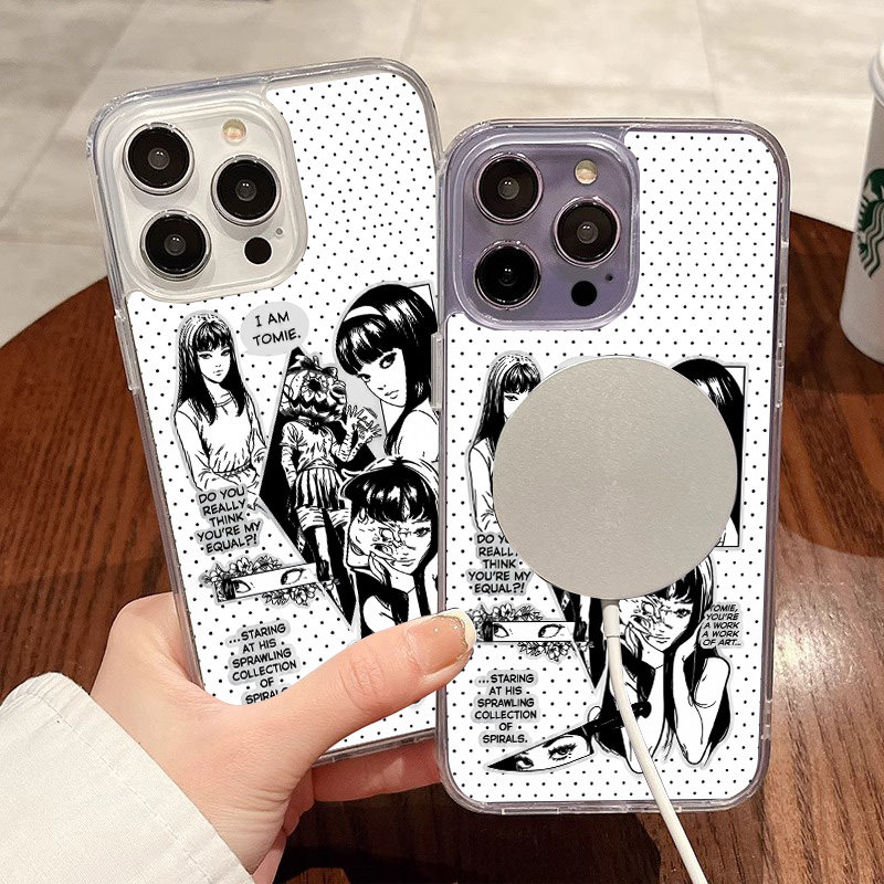 波点富江女孩适用苹果18promax手机壳iPhone17promax透明磁吸软壳潮牌新款16不撞壳防摔硬壳可爱18时尚全包