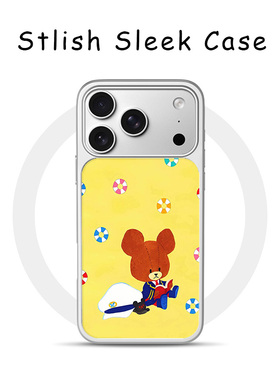 [Magsafe磁吸]可爱黄色小熊适用苹果17Promax磁吸手机壳16Promax小众高级感15不撞款新款电镀亚克力软边