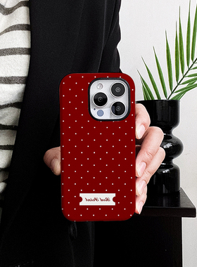 [Magsafe磁吸]红色小波点适用苹果16Promax磁吸二合一手机壳15Promax潮牌14Pro菲林磨砂13小众12高级感11软壳