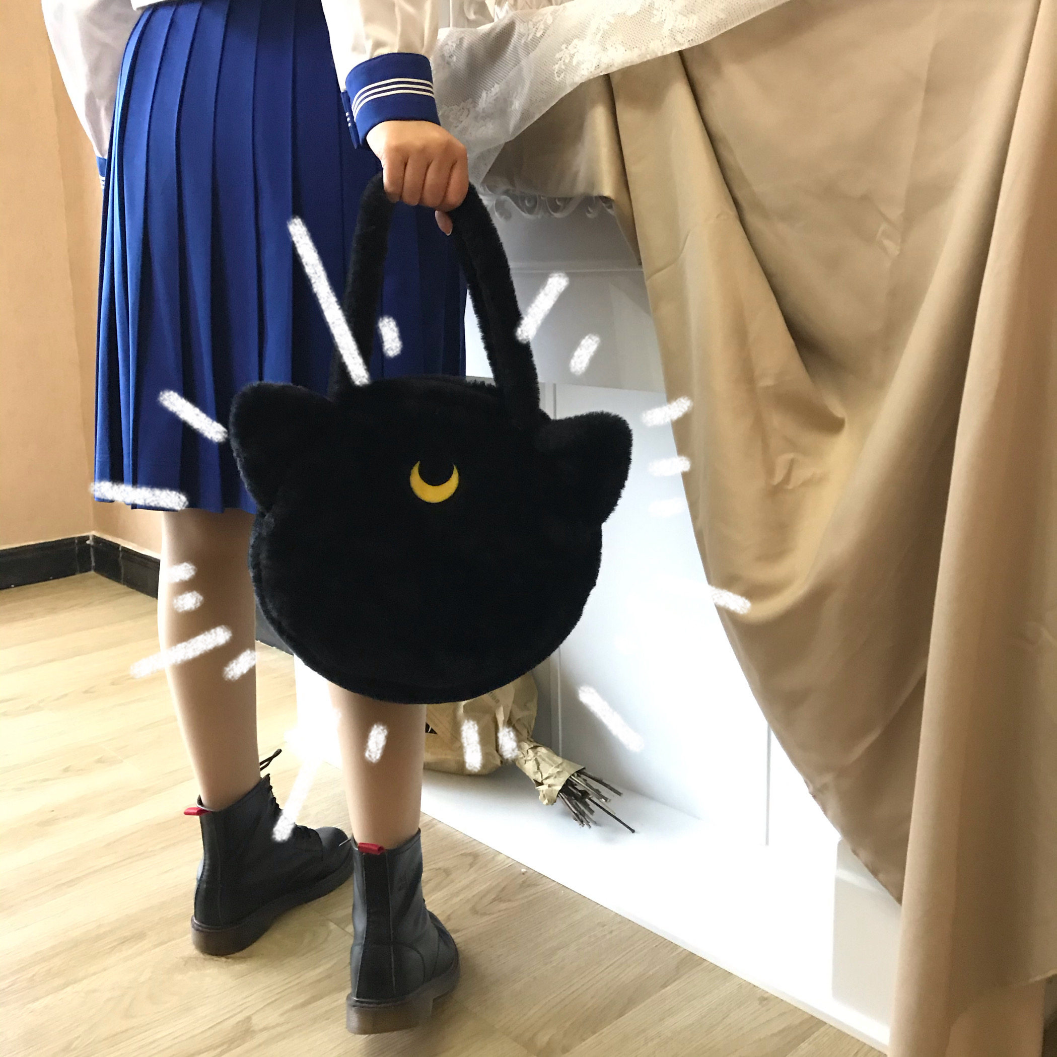 美少女战士Luna月亮黑猫包包背带斜跨2ways包邮