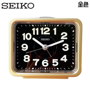 SEIKO日本精工钟卧室床头防贪睡闹钟创意时尚 儿童夜光灯光QHK062